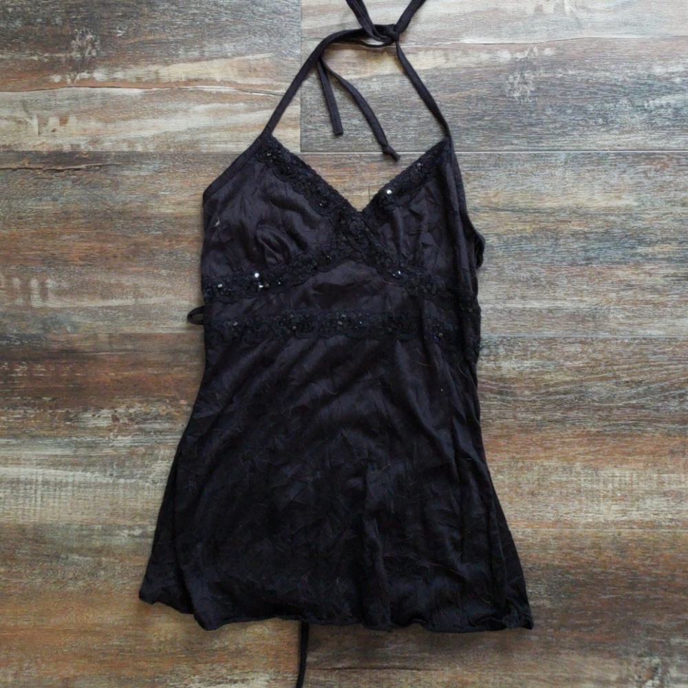 Black halter top